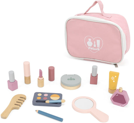 Ensemble de jeu de maquillage en bois Polarb - ensemble de beauté en bois pour enfants - jouets de jeu de rôle