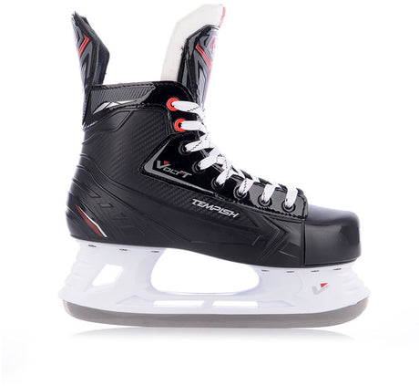 Tempish - Volt-T - Patins de Hockey sur Glace - Patins Hommes - Noir - Chevilles renforcées Lame de Hockey en Acier Inoxydable à Haute adhérence - Taille UE 43