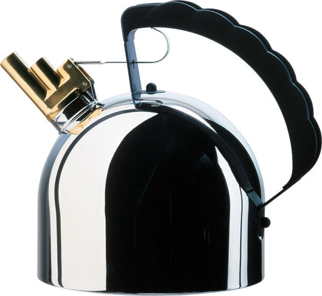 Bouilloire sifflante Alessi avec flûte en cuivre et fond en acier