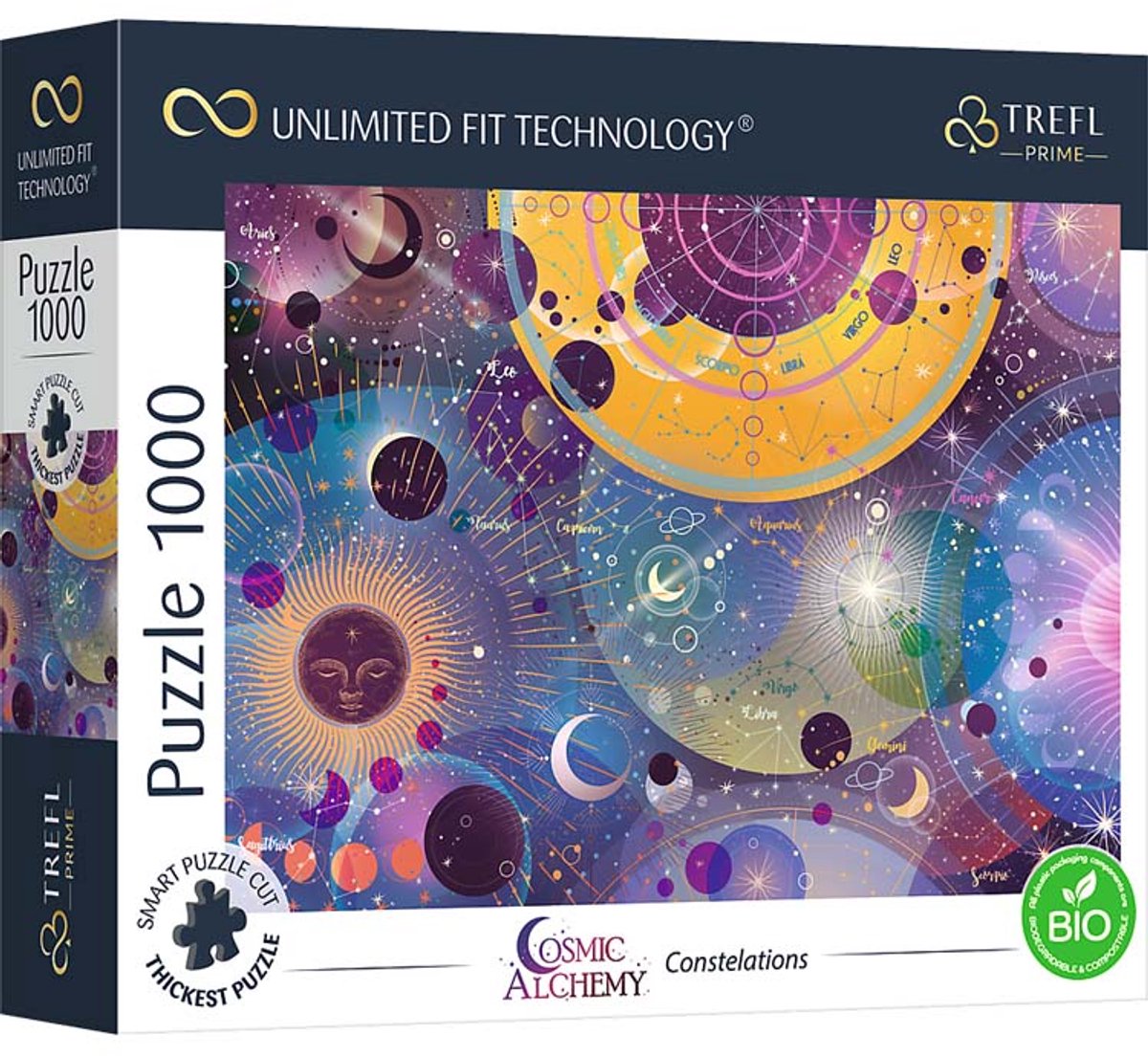 Puzzle Trefl 1000 pièces - constellations - carton FSC durable.