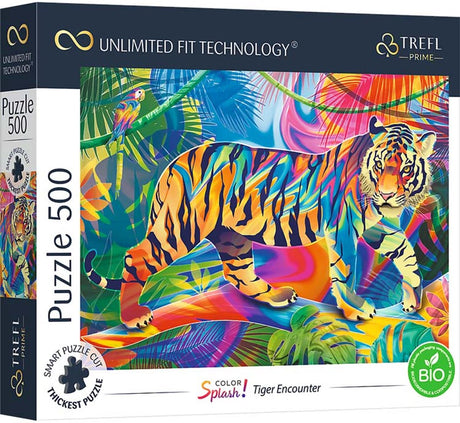 Trefl puzzle 500 pièces tigre rencontre fsc duurzaam carton.