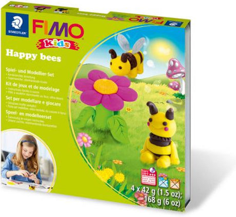 Fimo kids 8034 - pâte à modeler durcissant au four - jeu de formes abeilles heureuses
