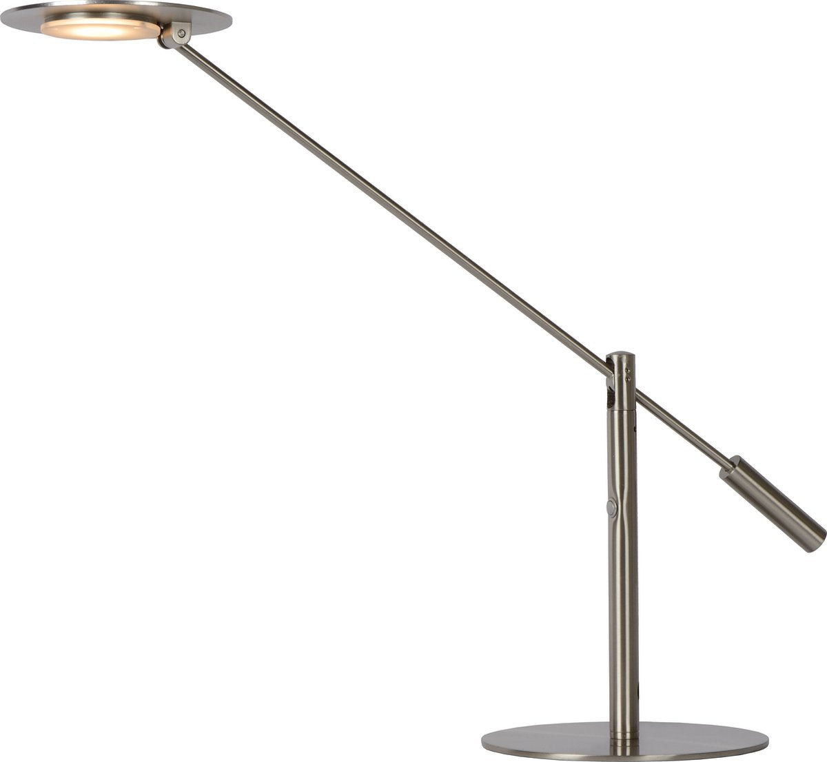 Lucide anselmo - bureaulamp - led dimbaar - 1x9w 3000k - mat chroom
