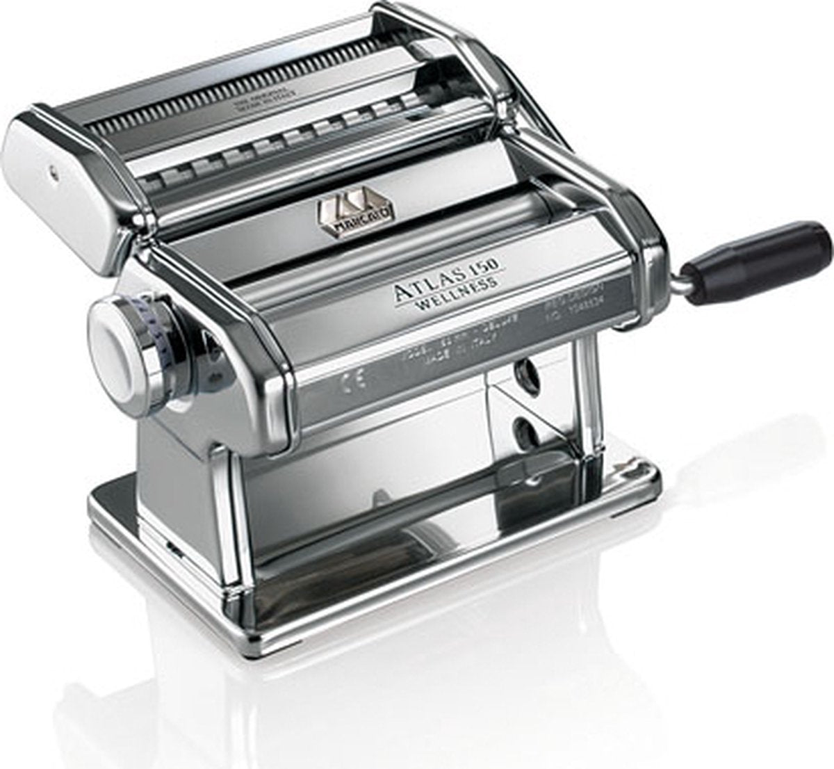 Marcato atlas 150 - machine à pâtes à tête interchangeable - aluminium chromé