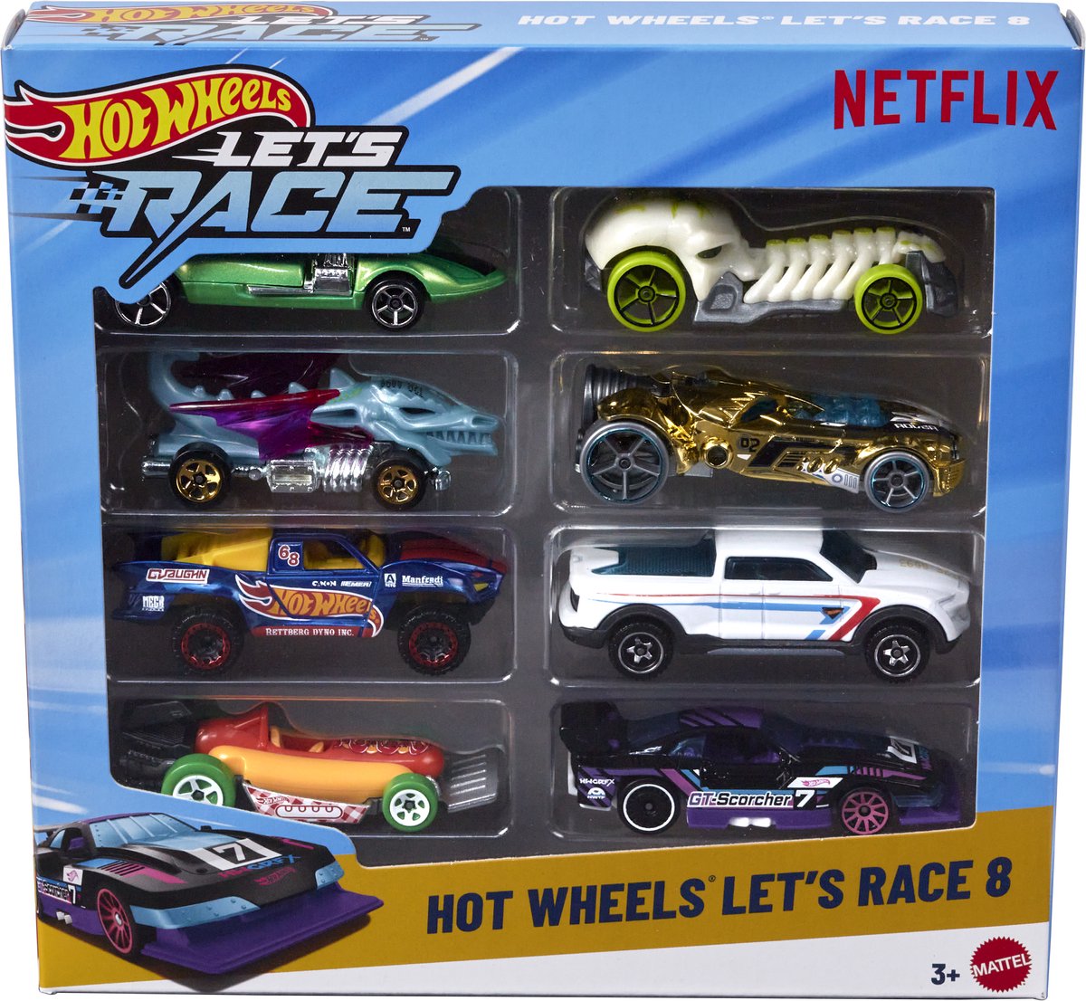 Hot Wheels Let's Race 8-pack - de la série Netflix