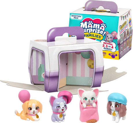 Ensemble d'adoption de chiots pour familles de petits animaux vivants, maman surprise