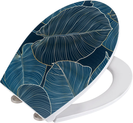 Abattants de siège de toilettes Wenko - duroplastique antibactérien avec impression structurée - fermeture soft-close easy-close - fixation fix-clip en acier inoxydable - décor de siège de toilette avec structure - siège de toilette avec impression