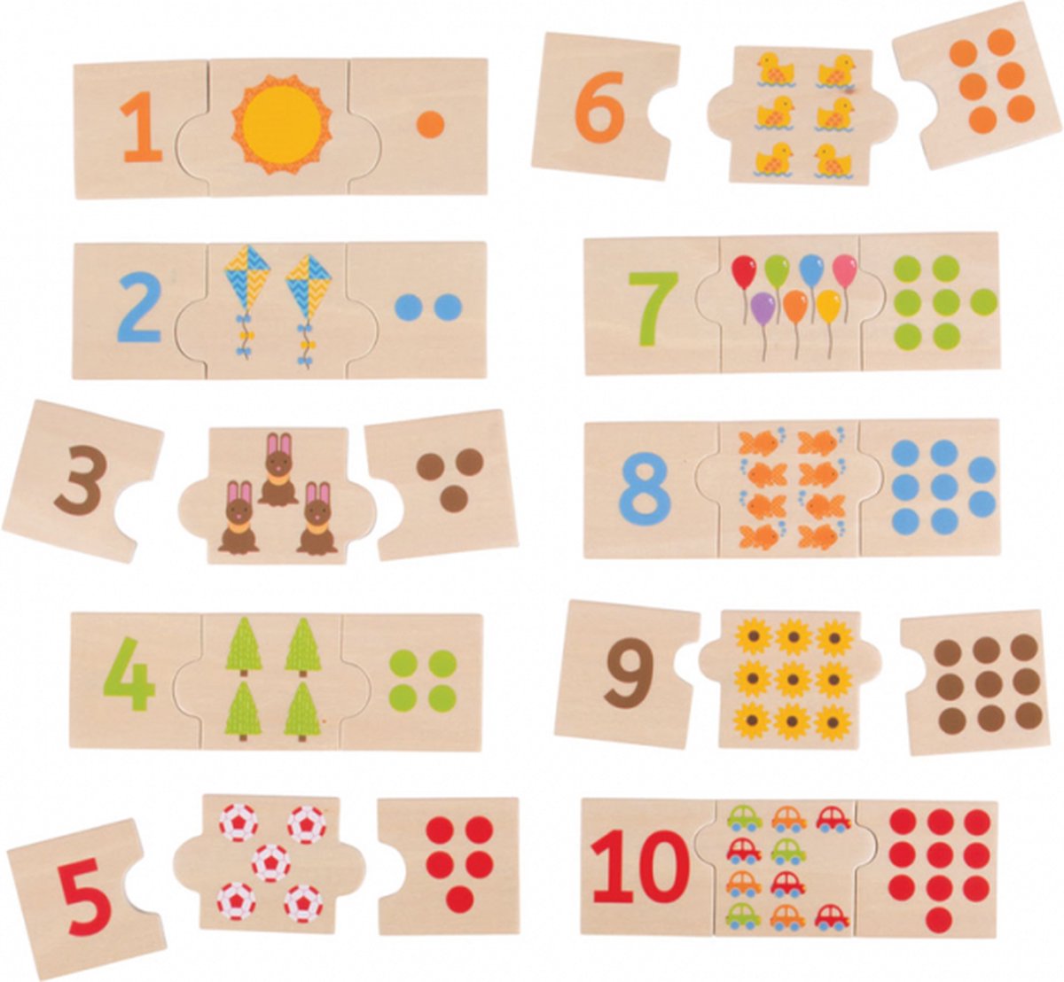 Tuiles numérotées pour puzzle en bois Bigjigs, 30 pcs.