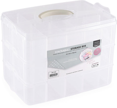Vaessen creative opbergbox - stapelbaar - 25 x16,5 x 18,5 cm - 30 vakken