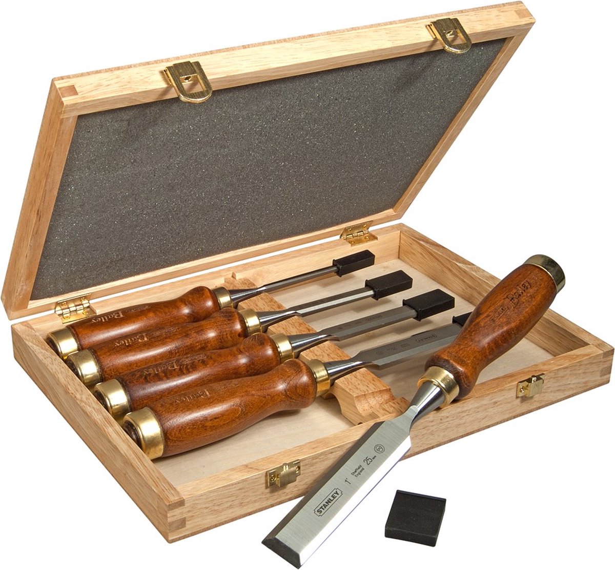 Stanley outils à main ensemble de ciseaux à bois Bailey boîte en bois de 5 pièces - 2-16-217