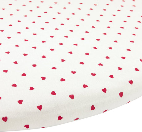 Meyco baby sweet heart drap-housse matelas pour parc rond - blanc rouge - 90 95cm