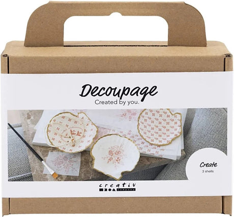 Creativ company mini hobby set découpage, coquilles de moules, rose clair, 1 boîte