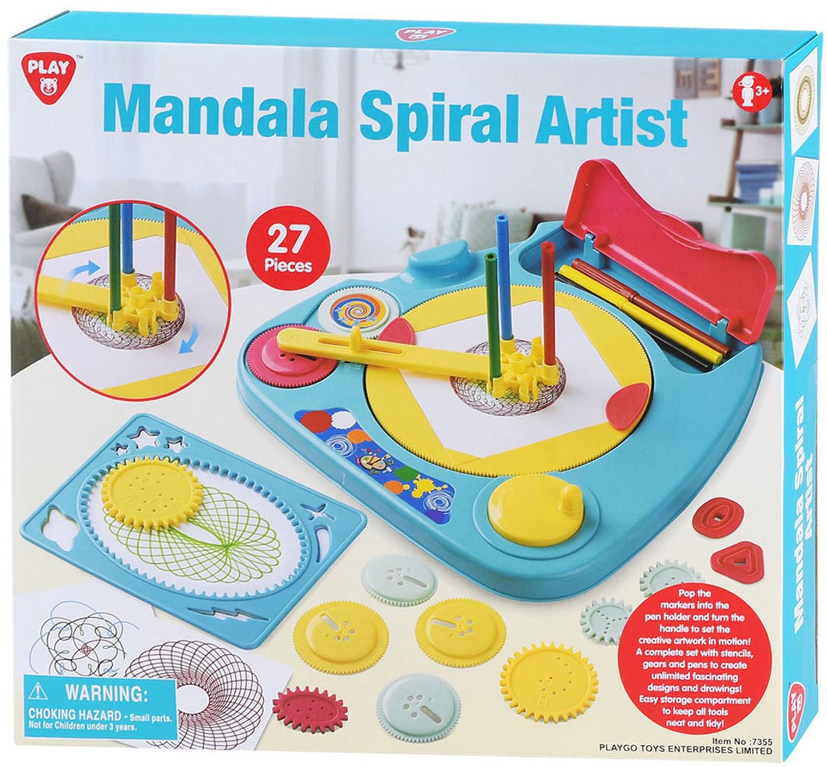 Play Mandala Spirographe et modèles de dessin, 27 pièces.