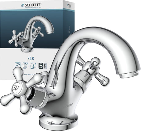 Schütte schütte lavabo à lavabo à deux-buttons chaque chrome -colored