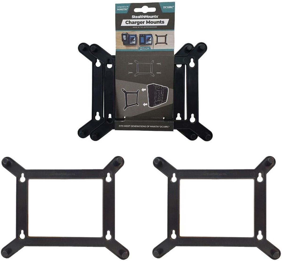 Support furtif pour chargeur simple Makita | noir | 2 pièces - cmc-mk-s