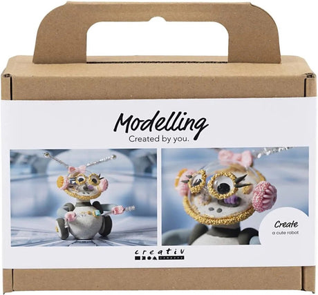 Entreprise créative https: www.cchobby.nl mini-hobbyset-boetseren-robot-grey-pink-1-doos