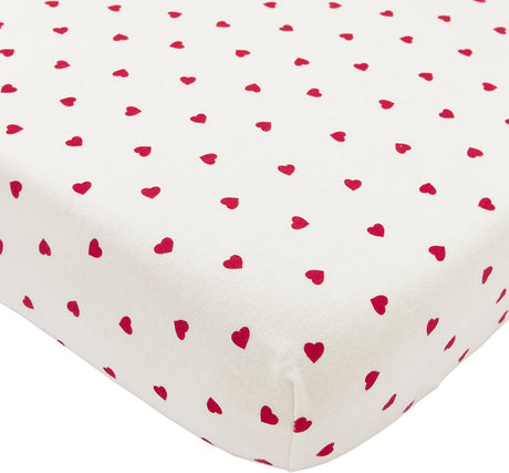 Drap-housse pour berceau Meyco baby sweet heart - blanc rouge - 60x120cm