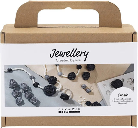 Société créative https: www.ccobby.nl mini-hobbyset-jewelry-roses-black-black-white-white-1-box