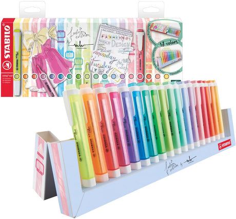 Stabilo swing cool - surligneur - parfait pour les déplacements - pastel standard - set de bureau avec 18 couleurs