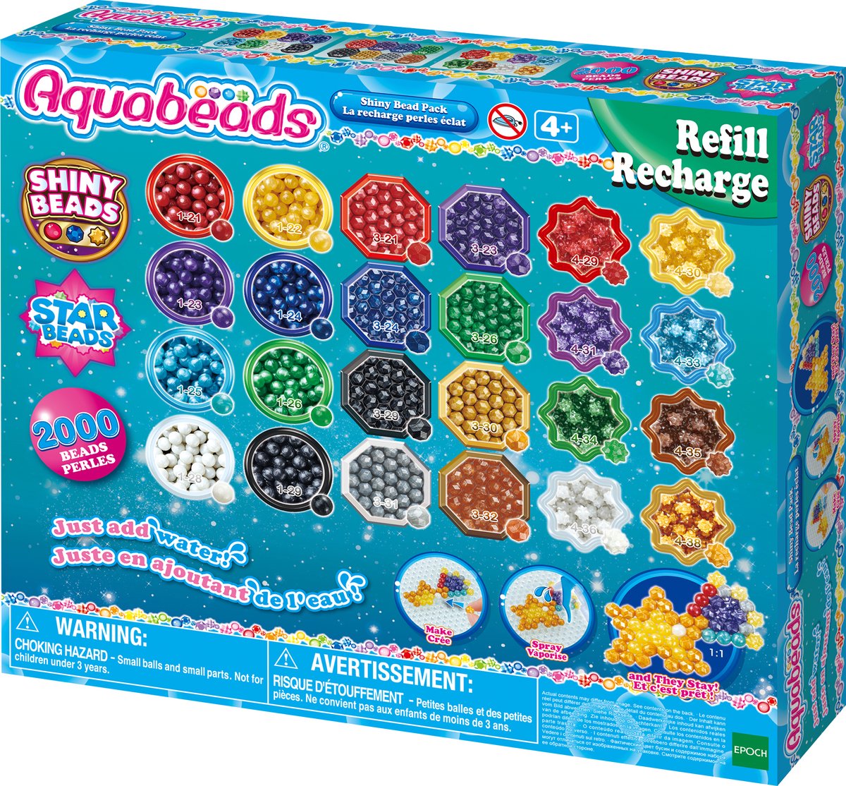 Epoch aquabeads 31995 recharge paquet de perles brillantes