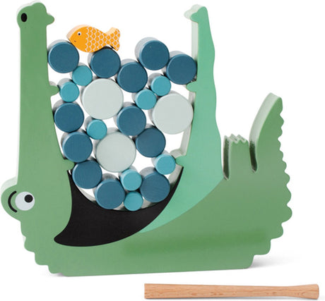 Bs jouets crocodile - jeu d'adresse - bois - jouets 4 ans - 1 à 4 joueurs - 21 pièces - cadeau pour enfants
