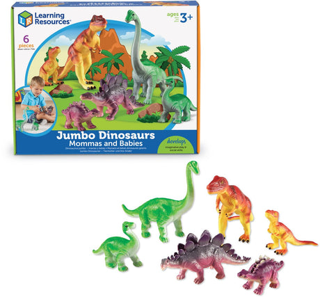 Ressources d'apprentissage dinosaures géants - mamans et bébés - 3+