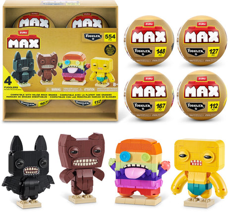 Max build more collection de briques de construction fugglers haut de gamme, pack de 4 par zuru