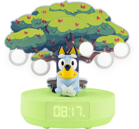 Lampe de nuit sans fil Bigben Bluey Lumitree et réveil pour enfants - avec musique officielle du titre Bluey, 3 mélodies et bruit blanc