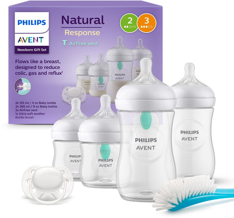 Biberon Philips Avent Natural Response - kit de démarrage pour nouveau-nés scd657 11 - biberons avec tétine anti-coliques