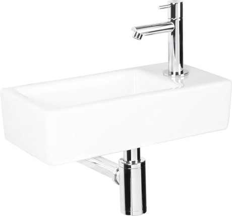 Differnz set de fontaine helios rectangle droit 37,5x18,5x9,5cm céramique blanc