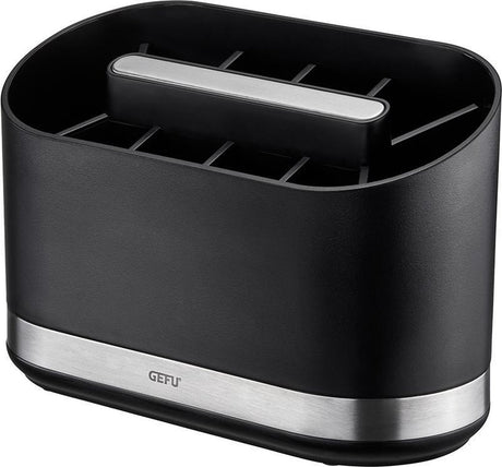 Porte-ustensiles de cuisine Gefu smartline - porte-ustensiles en acier inoxydable avec 10 compartiments - séparateur amovible - antidérapant - organisation de la cuisine
