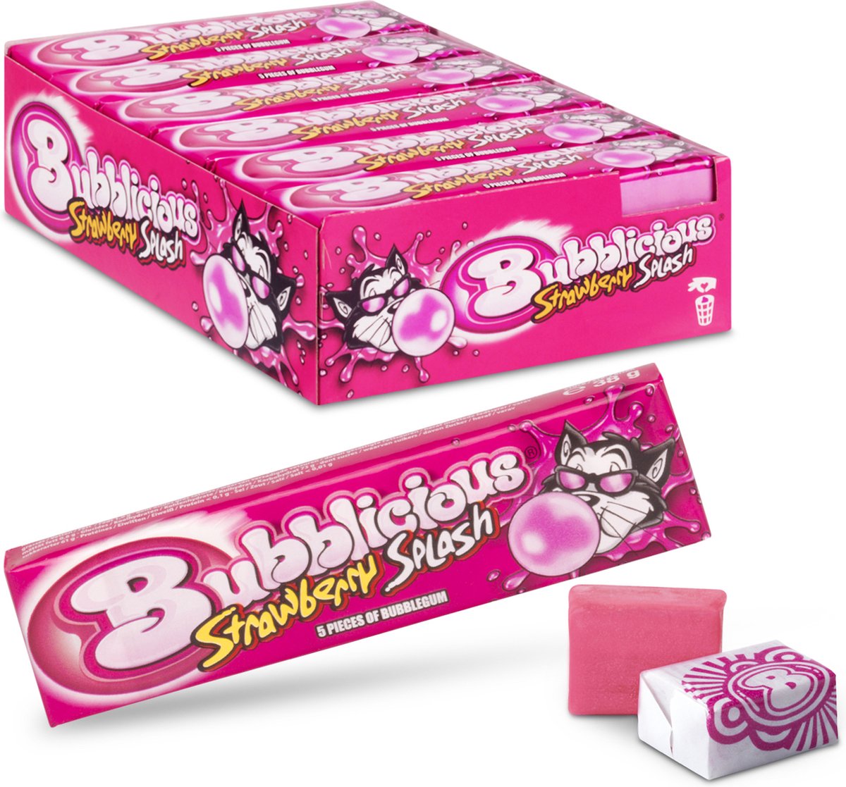 Fraise pétillante - chewing-gum - 1x18 pièces