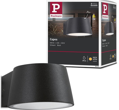 Paulmann applique murale extérieur LED capea ip44 96x128 mm 3000k 6w 500lm 230v 98° aluminium anthracite