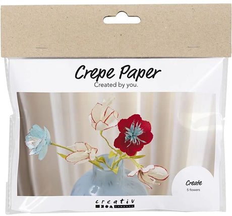 Société créative https : www.ccobby.nl mini-hobbyset-crepe-paper-flowers-of-crepe-paper-pastelcolors-1-box