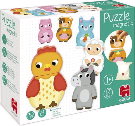 Goula jumbo - - pièces de puzzle magnétiques - animaux de la ferme - puzzle - à partir de 1 an