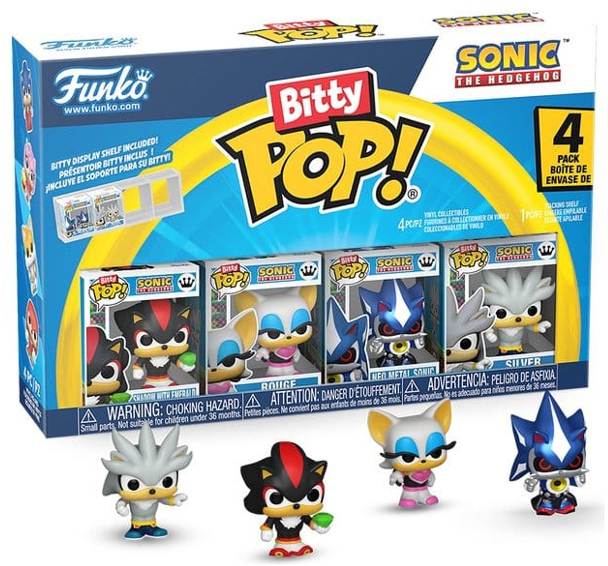 Funko Sonic Bitty Pop! figurine en vinyle pack de 4 ombre 2,5 cm mini figurine - 2 cm