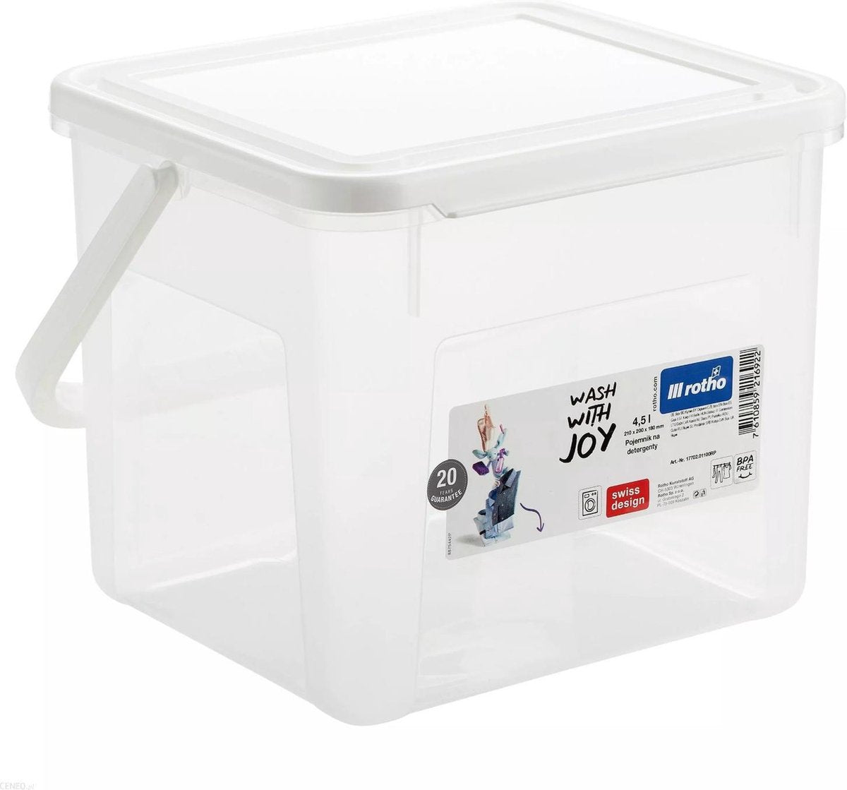 Rotho - récipient de stockage de poudre - 4,5 l - transparent