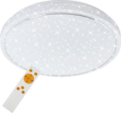 Briloner star - plafonnier dimmable - plafonnier - tonalité de couleur réglable : blanc chaud-froid - plafonnier incl. éclairage de nuit - fonction minuterie - télécommande - métal - intégré - LED - 18 W - P : 38,5 cm