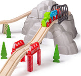 Rails en bois Bigjigs - montagne, rails et petite montagne