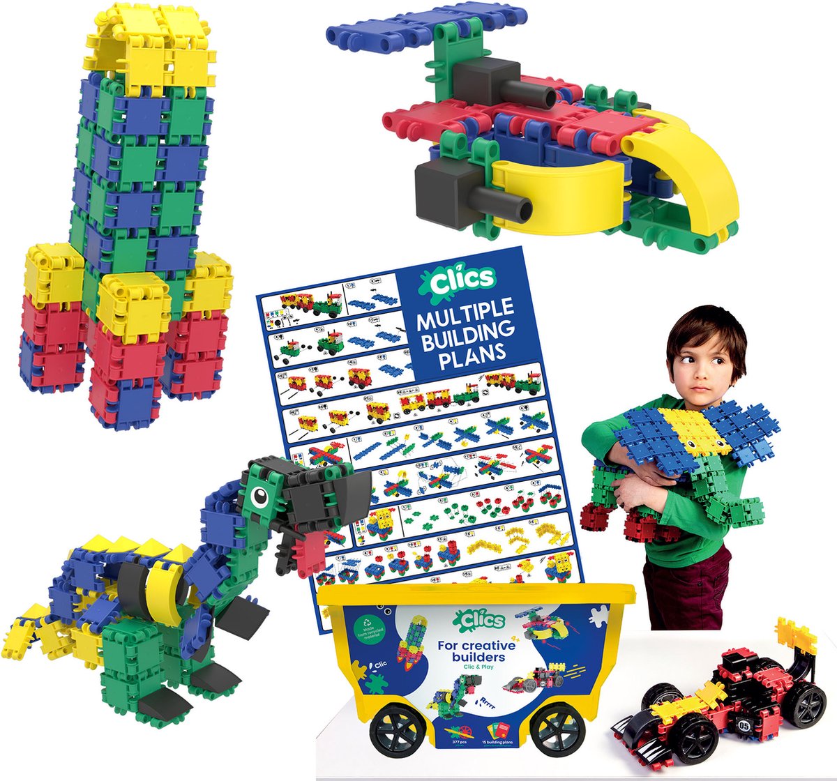 Blocs de construction Clics Roller Box - jeu de construction 15 en 1