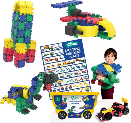 Blocs de construction Clics Roller Box - jeu de construction 15 en 1