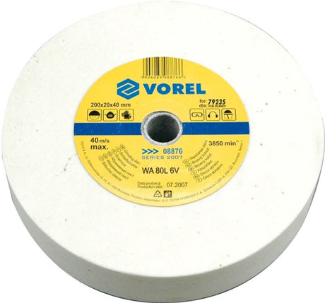 Série Vorel - pierre à aiguiser fine - 200 mm - épaisseur 20 mm - diamètre intérieur 40 mm