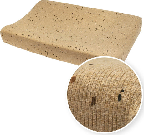 Housse de matelas à langer Meyco baby rib mini spot - mélange caramel - 50x70cm