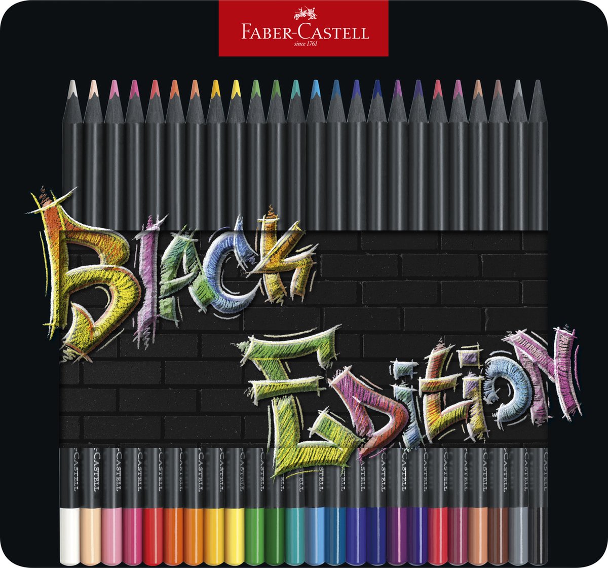 Crayons de couleur Faber-castell - édition noire - 24 pièces en boîte - fc-116425
