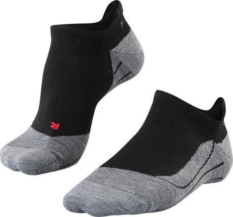 Falke tk5 chaussettes de marche invisibles anti-ampoules en laine fine matière fonctionnelle hommes noir - taille 42-43