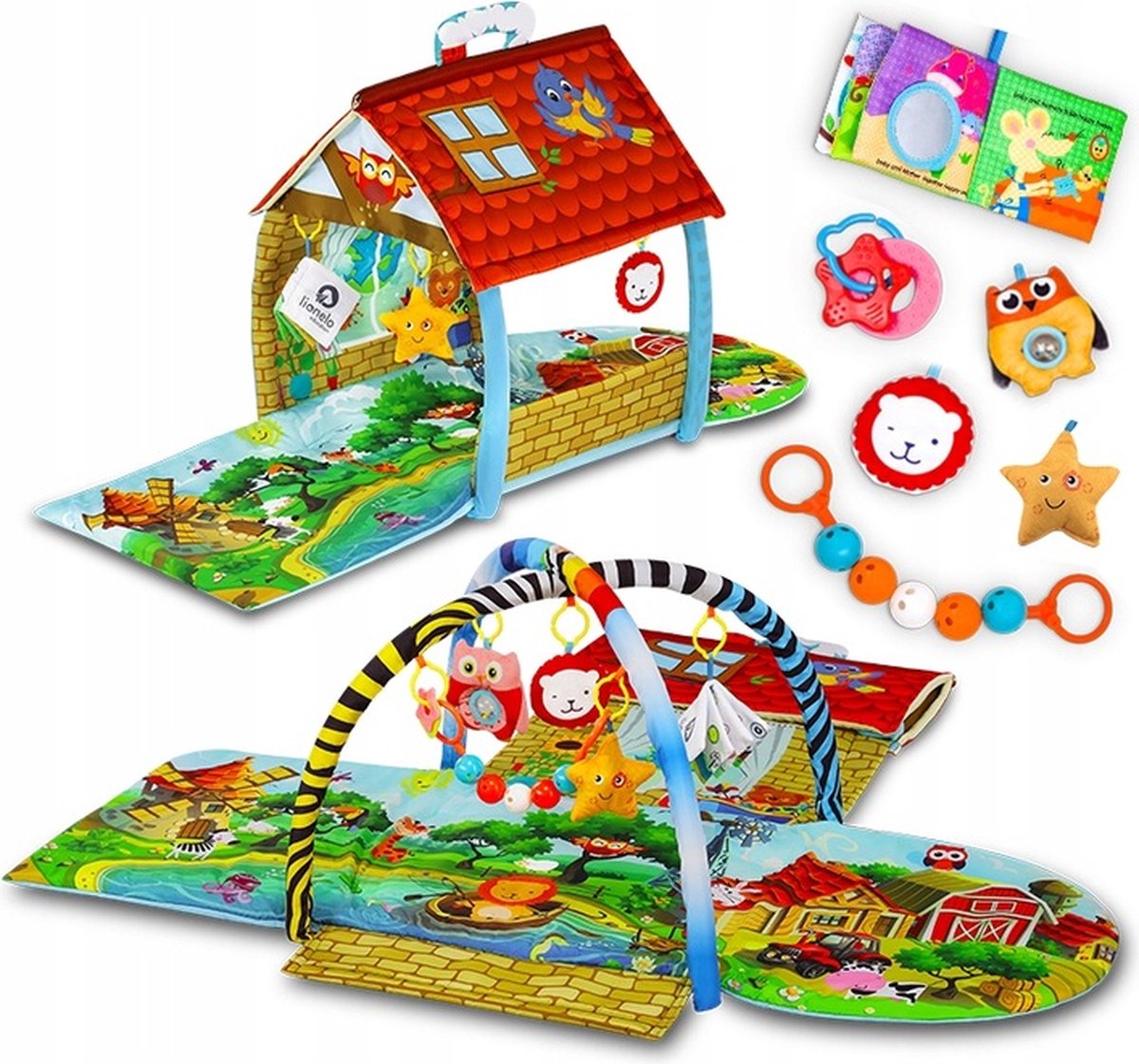 Lionelo agnes plus - tapis de jeu - 2en1 - jouet - très grande taille