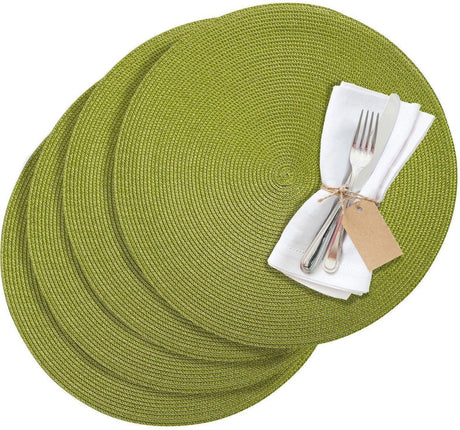 Westmark lot de 4 sets de table, ø 38 cm, polypropylène, vert, collection saleen : cercle