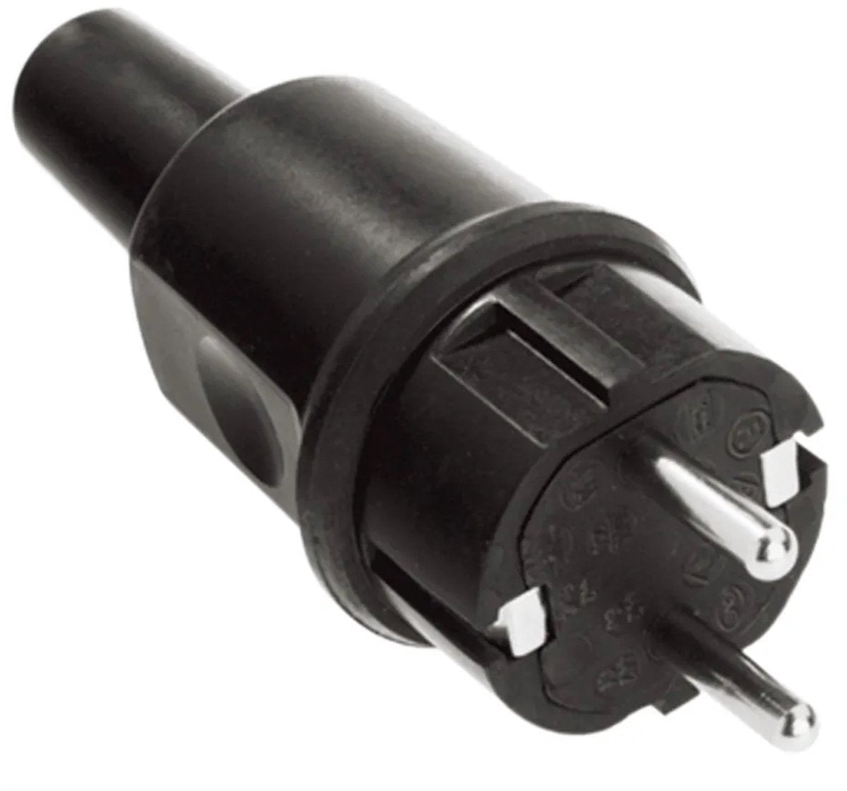 Bachmann cee 7 4 fiche d'alimentation avec mise à la terre | à droite | caoutchouc | IP44 | noir