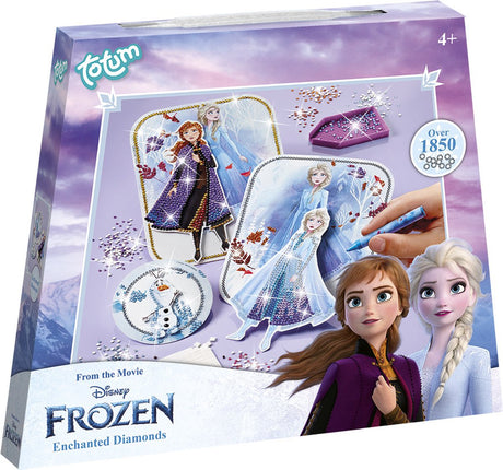 Totum Disney Frozen Diamond Painting Craft Set Jouets Filles - Les princesses Anna et Elsa décorent avec plus de 1800 strass artisanaux jouets créatifs