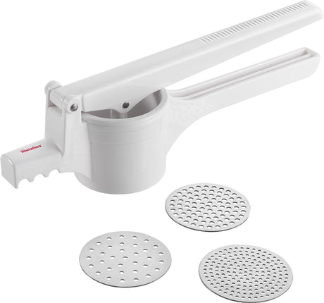 Metaltex - presse purée - presse purée - 3 disques interchangeables en inox - 36 cm - blanc